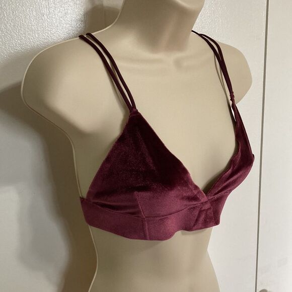 Shimera Velvet Deep Purple Burgundy Bralette Bra Womens Size Small - Picture 6 of 11